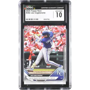 Jac Caglianone Kansas City Royals 2025 Topps Now Club Top Prospect Rips RBI Double for 1st MLB Hit #262 CGC Authenticated 10 Card
