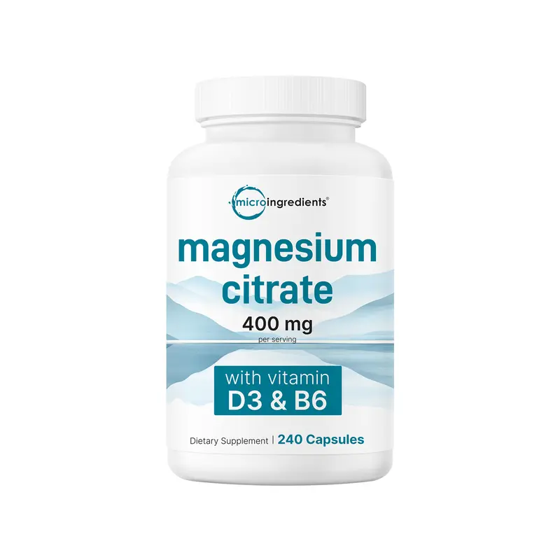 Micro Ingredients Magnesium Citrate with Vitamin D3 & B6, 240 capsules