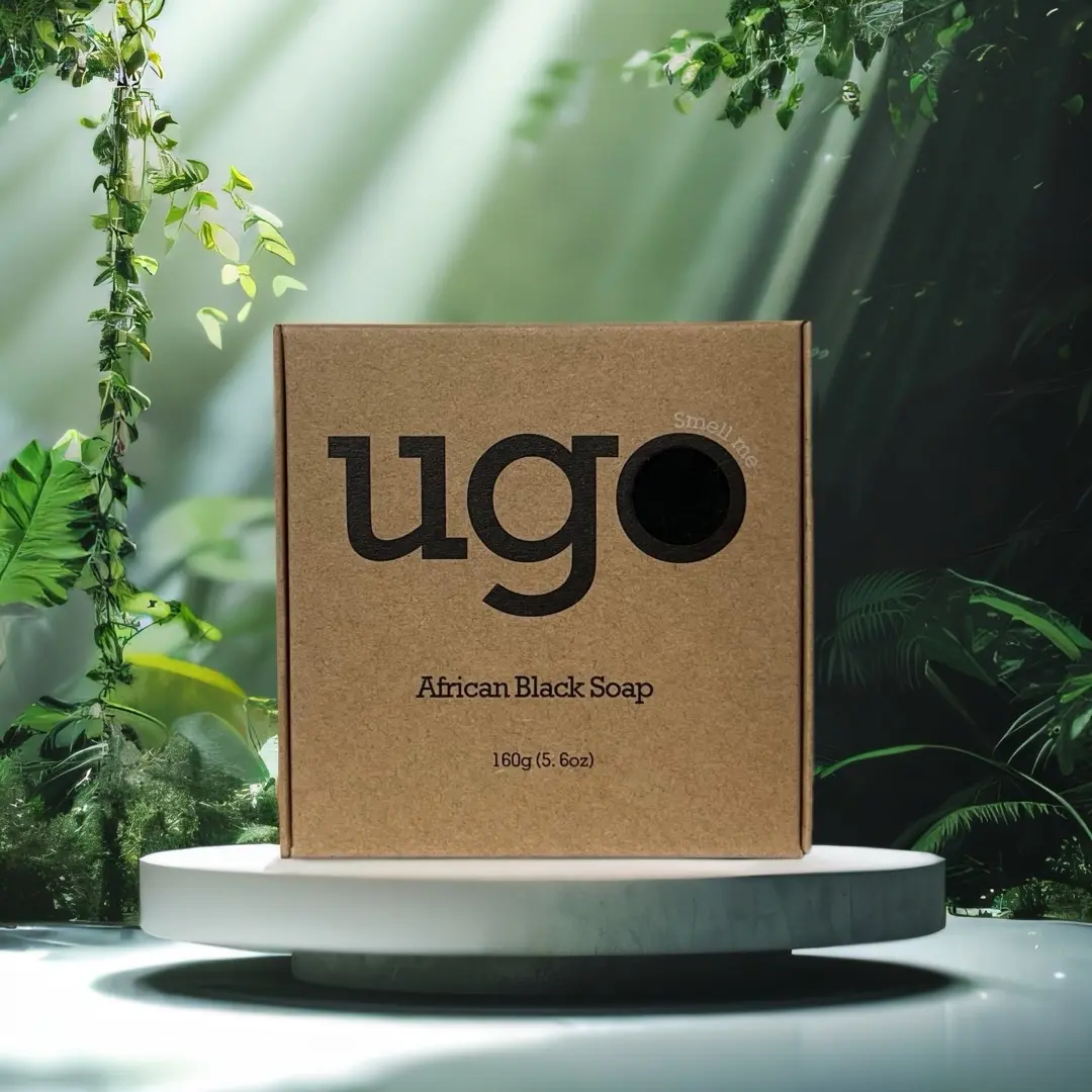 UGO - African Black Soap [160G]                     Skin cleansing soap for natural feeling smooth skin Body Wash Face Wash Body Care Skin Care Cleanser