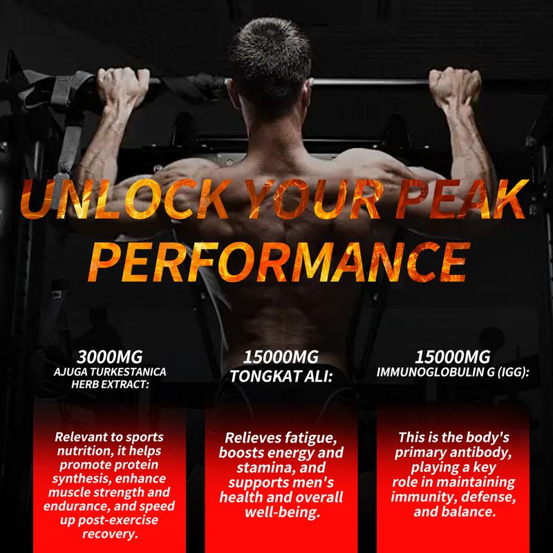 Newrish Strength Gummies - with Turkestan Ajuga and Tongkat Ali Root Extracts - Immunoglobulin - Boosts Strength and Power - Bodybuilding Supplement - 60 Gummies