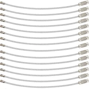 Loop 14 count 6.3/4.3In Stainless Steel Wire Rings for Hanging Luggage Tag Keyrings ID Keepers Colors/Black/Sliver