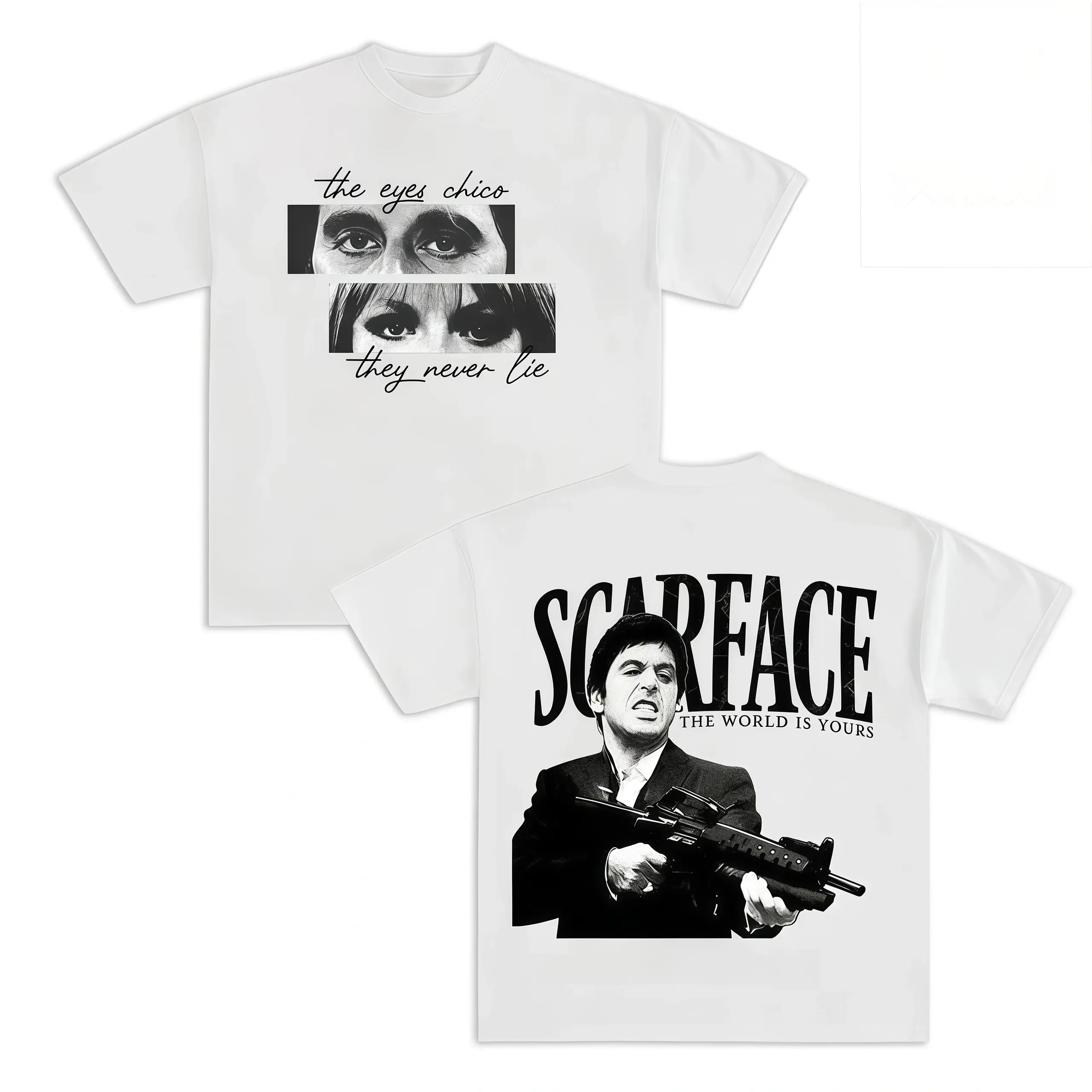 Scarface Graphic Tee For Men Stylish Black Short Sleeve Crew Neck Summer T-Shirt Vintage Gangster Style Graphic Tee For Men Stylish Black Short Sleeve Crew Neck Summer T-Shirt 100% Cotton Movie Inspired Street