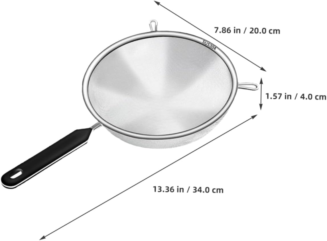 Commercial Kitchen Large Colander Strainer, Heavy Duty. 30x19cm, 304 Steel & PP, for Pasta, Salad Prep