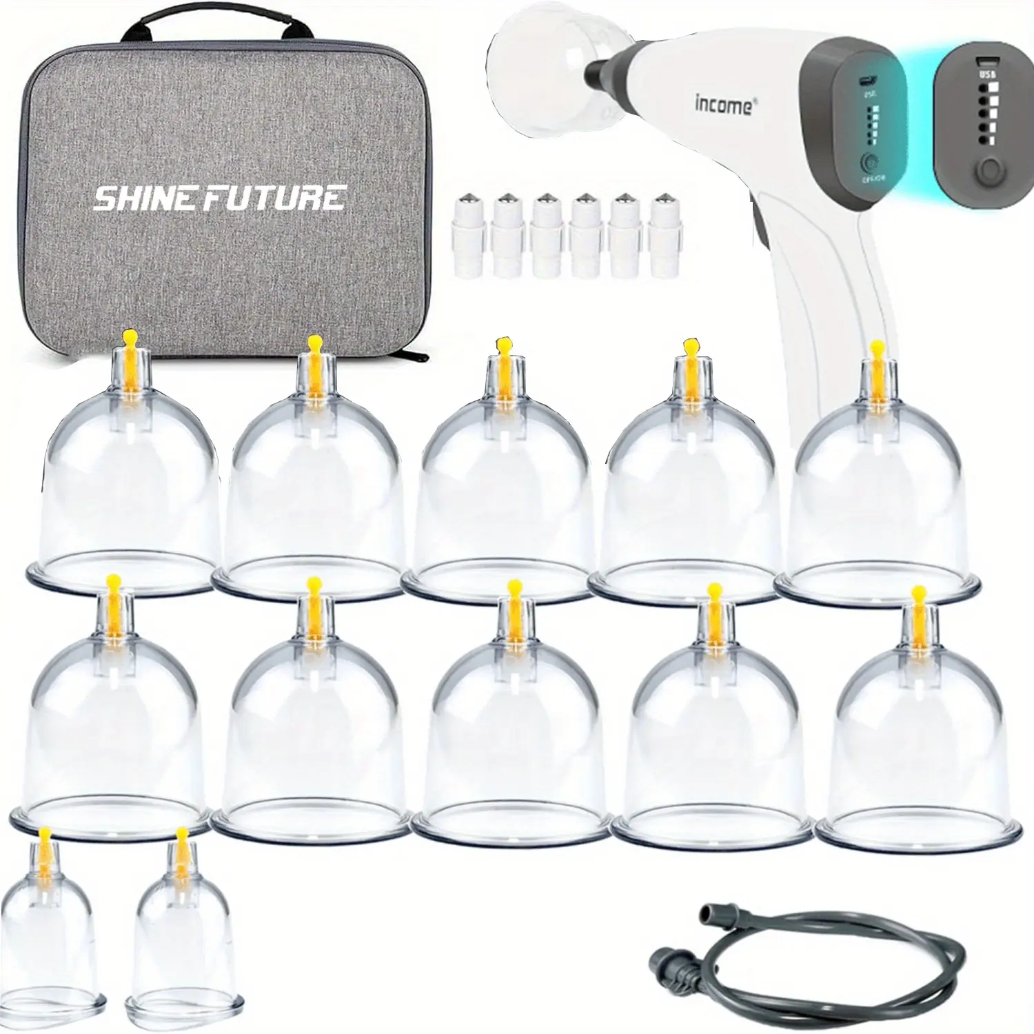 12/24 Cans Electric Vacuum Cupping Body Massager Relax Massage Suction Cups Jar Set Acupuncture Apparatus