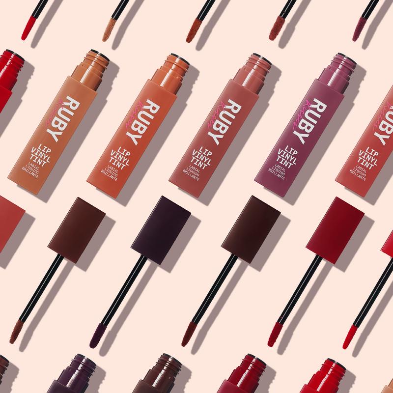 Ruby Kisses Lip Vinyl Tint, High Pigment Transfer Proof, Smudge Proof, Liquid Lipstick Lip Gloss, Soft Satin Shine Lightweight Makeup Long Lasting Full Coverage 2.8mL