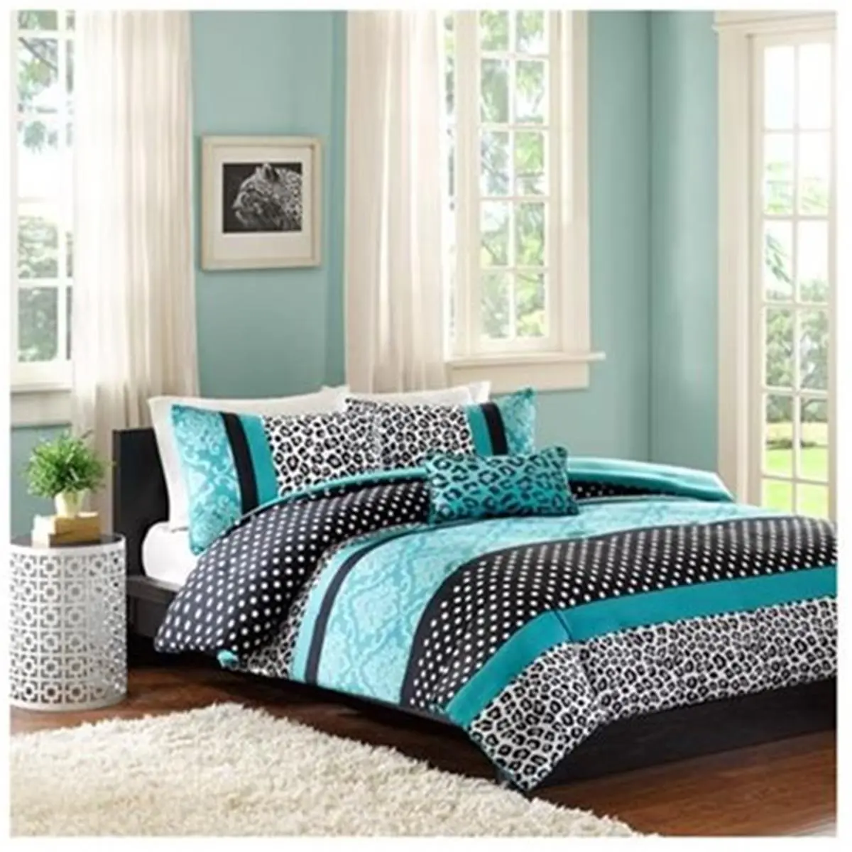 Mi Zone  Chloe Comforter Set, Teal - Queen