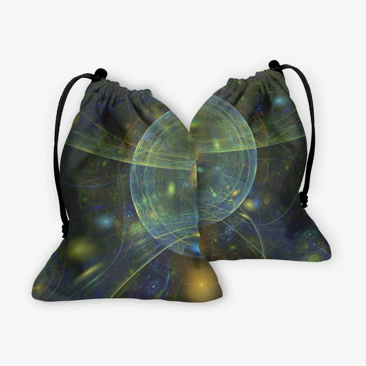 Bubble-In-A-Bubble Drawstring Dice Bag, Artwork-Enhanced Home Organiser Storage Bag for Dice Organization