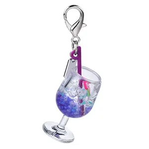 Resin Ice Cream Pendant, Jelly Wine Glass Charm Accessories, Hot Selling Cross-Border Goblet Pendant
