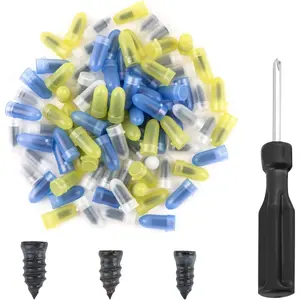 Pack of 90 Tire Repair Kit with Plugs,Self-Service Tire Repair Plugs with Screwdriver for Tire Puncture Repair,3 Size Screw in Tire Plugs Flat Tire Repair Kit for Most Cars