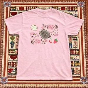 Pink Pusheen Cartoon Baby Tee – Y2K Vintage Cartoon Aesthetic Top