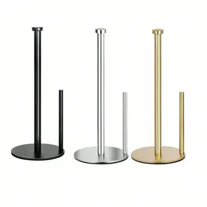 1pc High-End Gold/Black/Silver Plated 304 Stainless Steel Tissue Box Holder, Multi-Functional Kitchen Paper Towel Dispenser, Cling Film Storage Rack, Bathroom Storage Shelf, Premium Material Tissue Box Cover, Tabletop Decor, Holiday Gift, Including Instal