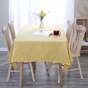 Deconovo Waterproof Jacquard Tablecloth – Spill-Proof Hemmed Design