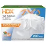 13 Gallon Reinforced Top Drawstring Unscented Kitchen Tall Trash Bags with 20% PCR (200-Count)