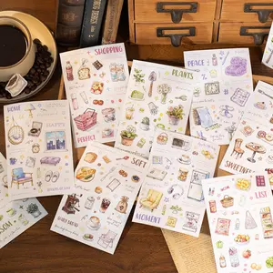 24 Sheets Life Travel Cut Film Stickers, DIY Scrapbook Diary Planner Phone Case Cup Notebook Luggage Decals, Versatile Decorative Stickers, Sticker Packs