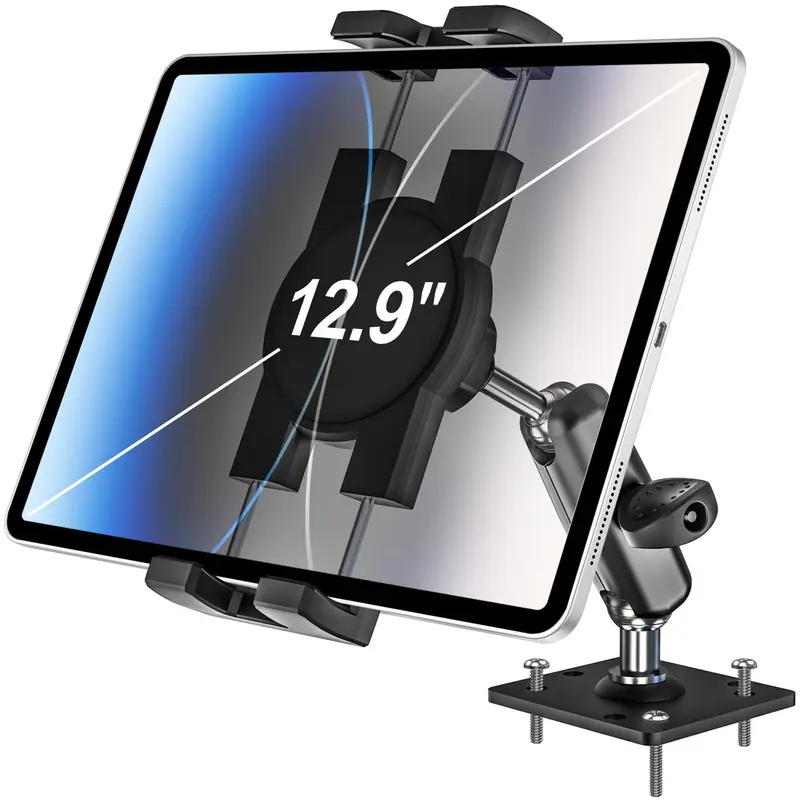 Heavy Duty Drill Base Tablet Holder, Adjustable Car Tablet Holder, Tablet & Phone Stand for Car, Truck, Tablet Accessories, Tablet Holder Stand, Tablet Stand Holder
