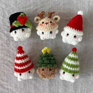Crochet Themed Christmas Mushroom Chunky, Amigurumi Christmas Mini Chonky, Crochet Mushroom Boi Stuffed Plushie, Crochet Christmas Decor