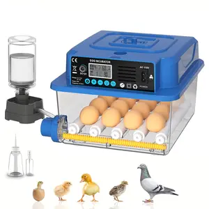 Digital Temperature Display Egg Incubator Egg Hatcher Fully Automatic with Egg Turner, Humidity Control and External Water Refill for Poultry Chicken Duck Quail