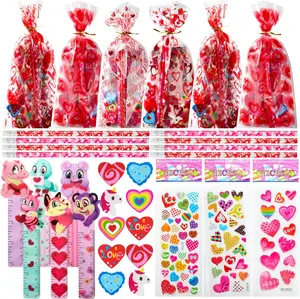 28 Pack Valentines Day Stationery Set Assorted for Kids, with Pencils Sticker Eraser and Rulers, and Holiday Reward Prizes Classroom School Exchange Gift