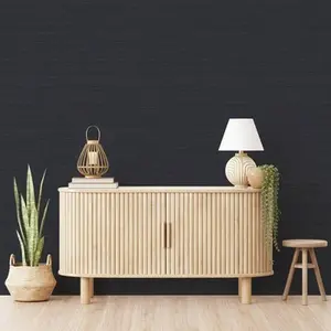 Tempaper 28 sq ft Faux Horizontal Grasscloth Navy Peel and Stick Wallpaper