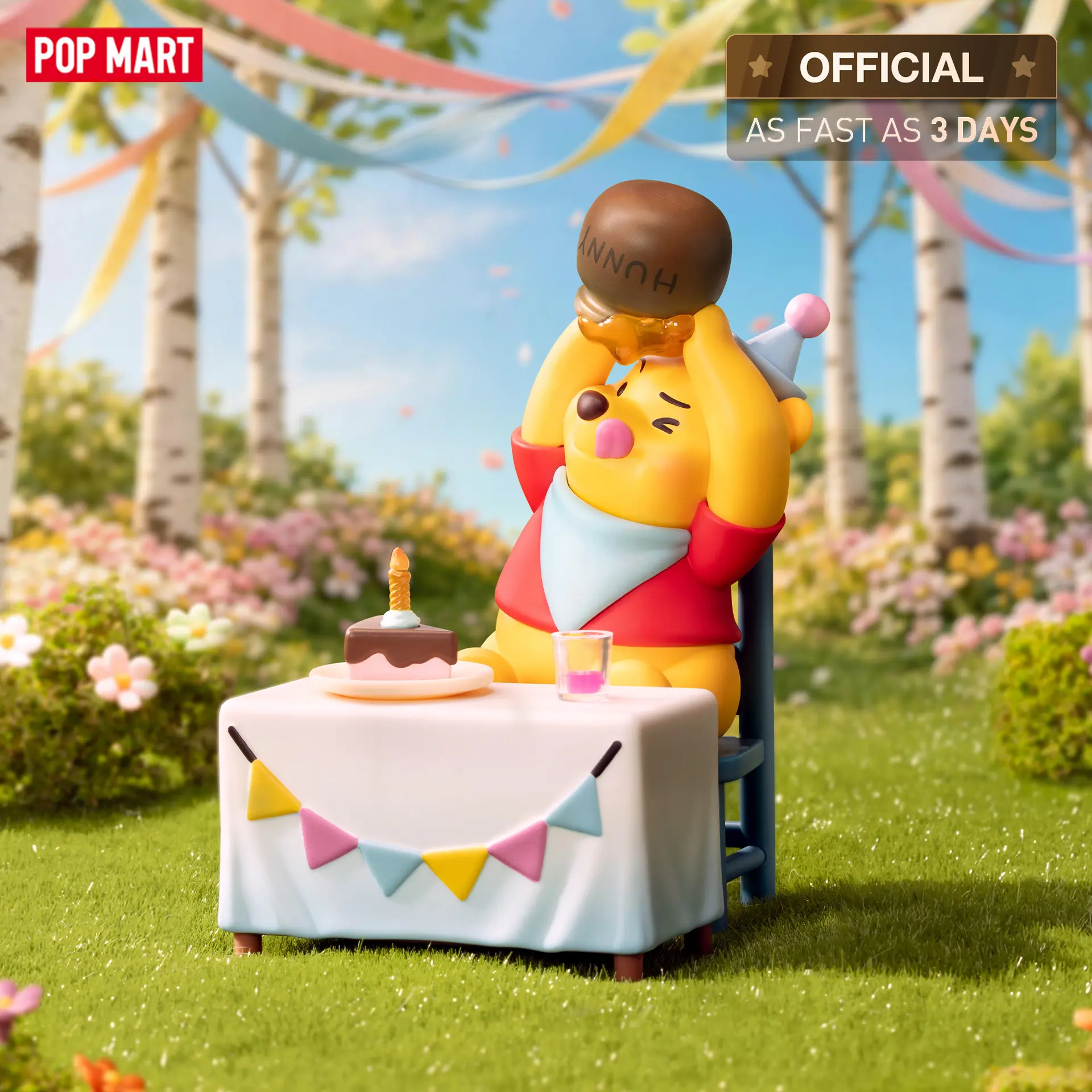 【NEW】POP MART Disney Winnie the Pooh Let's Party! Series Figures Blind Box Fun Toy