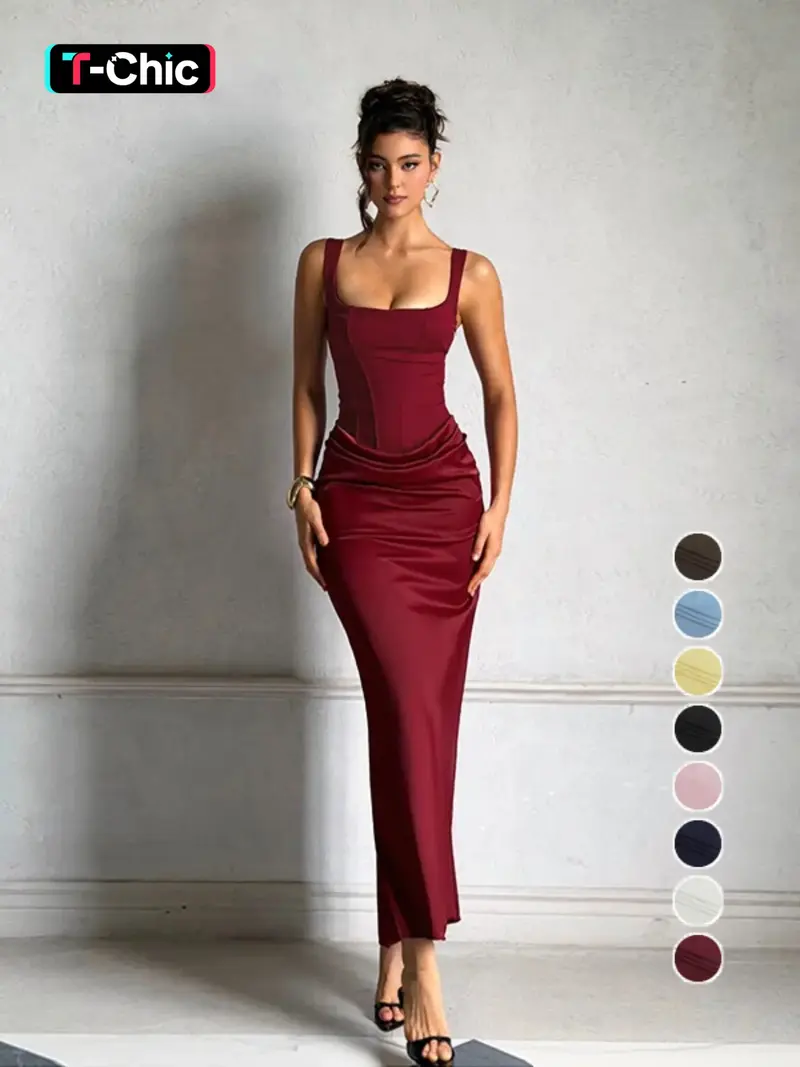 burgundy backless dress - TikTok Shop