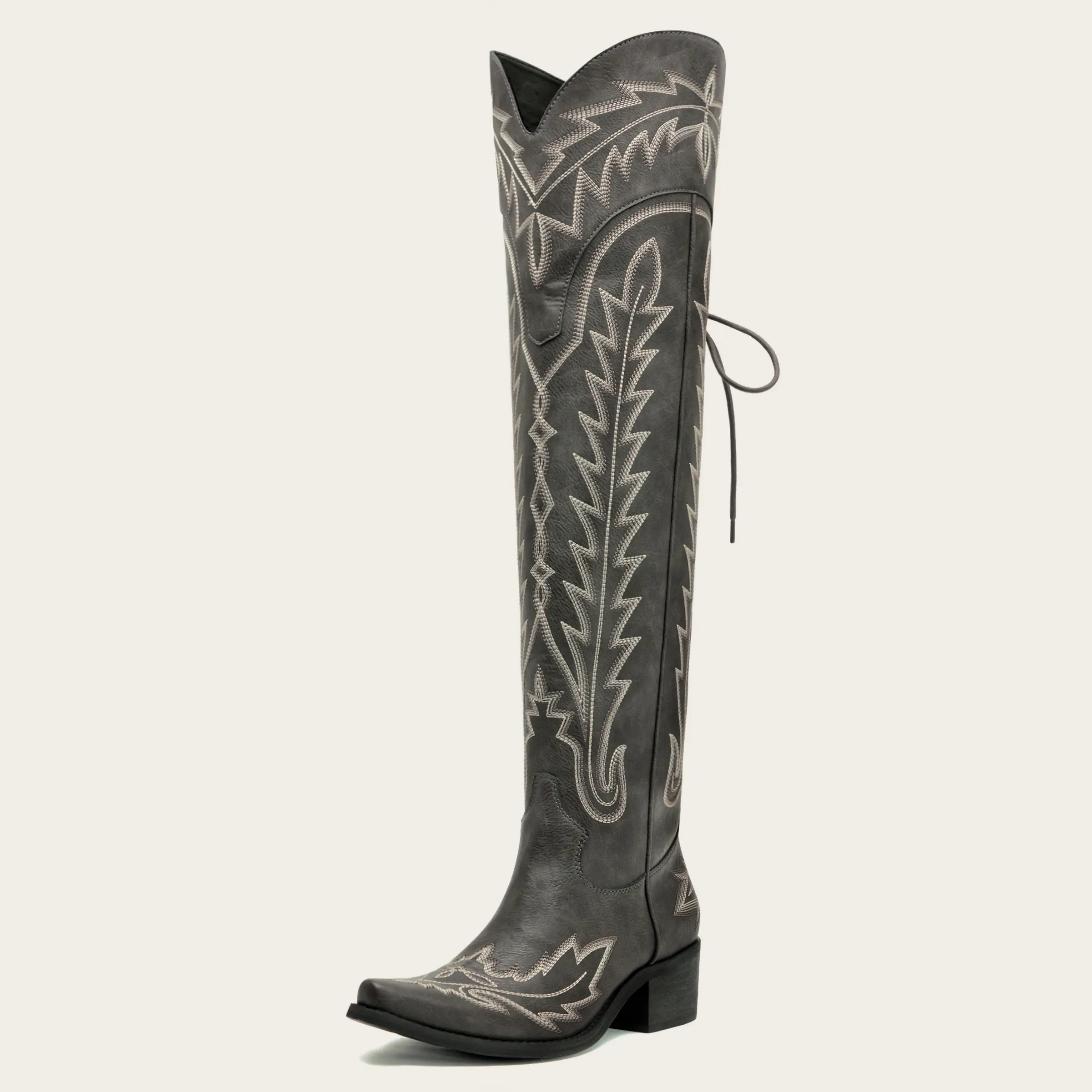 Embroidered Cowgirl Boots Over the Knee Chunky Heels Western Fashion Thigh High for Women Stylish Durable Construction