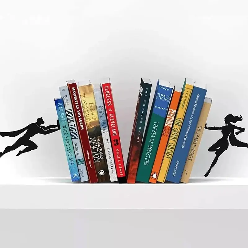 Superhero Metal Bookend 13cm Portrait Book Stand Base Desktop Bookshelf Office Decoration