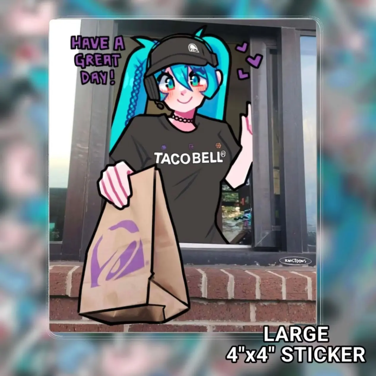Fast food Miku sticker | die-cut vinyl sticker