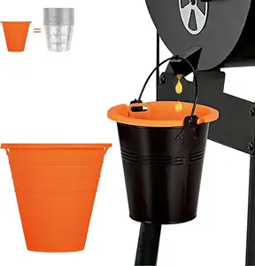 2 Pack Reusable Silicone Grease Bucket Liners – Compatible with Traeger, Pit Boss, Oklahoma Joe’s & Green Mountain Grills, Drip Tray Liner for Pellet Smoker Grill Accessories (Orange)