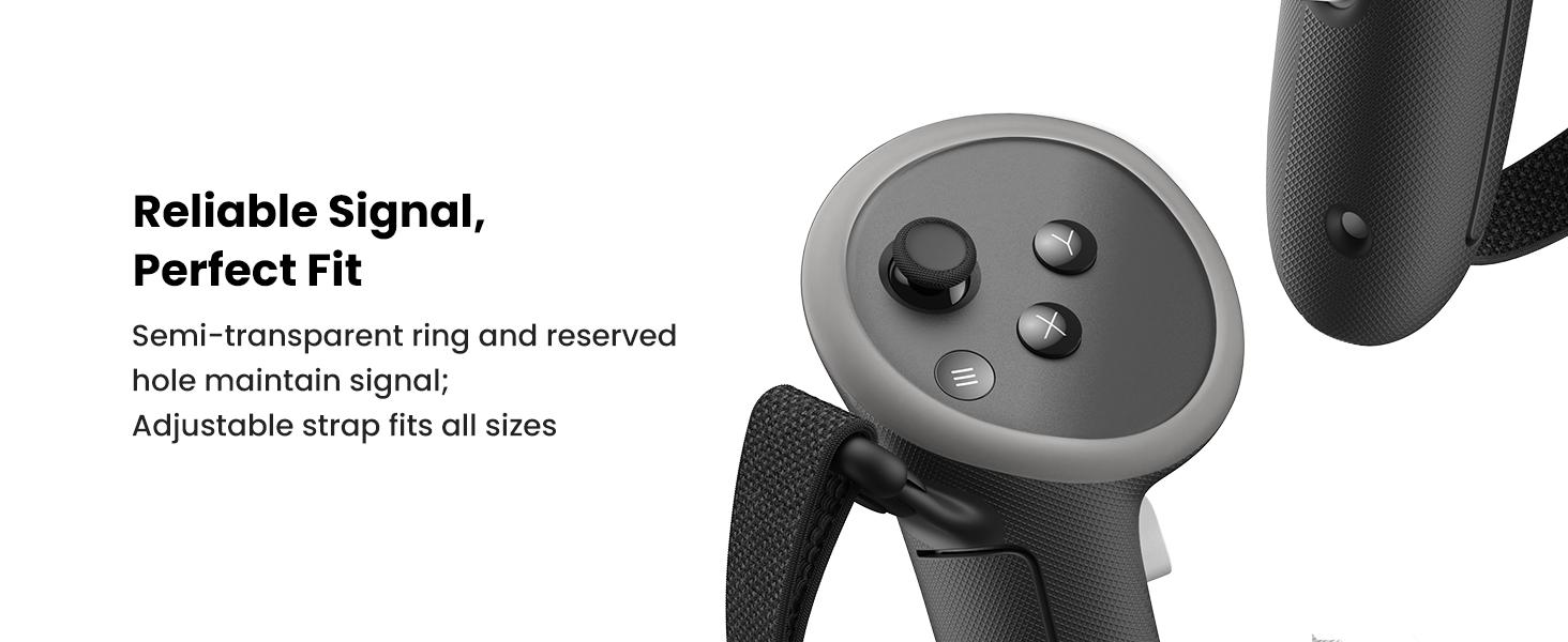 KIWI design Upgraded Controller Grips Protector Compatible with Oculus/Meta Quest 3/3S, Non-Slip Handle Cover with Battery Opening, Accessories Made for Meta