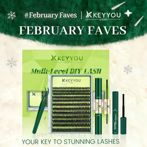 KEYYOU Puffsilk Flora DIY Lash Extension  Eyeliner Lash V3D Volume Fluffy Waterproof Long- Lasting Soft Cluster Lashes  144PCS D Curl 8-18MIX Cosmetic  3D spider lash upgrade2.0 TikTok Shop FebruaryFaves