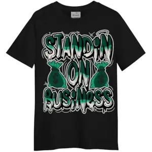[100% Cotton] [100% Cotton] Bold Standin On Business Graphic T-Shirt With Dripping Dollar Bags Design. Golf Gift T-Shirt For Men And Women
