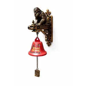 Bigfoot "Beware the Woods" Hanging Bell – Rustic Cabin & Lodge Wall Decor