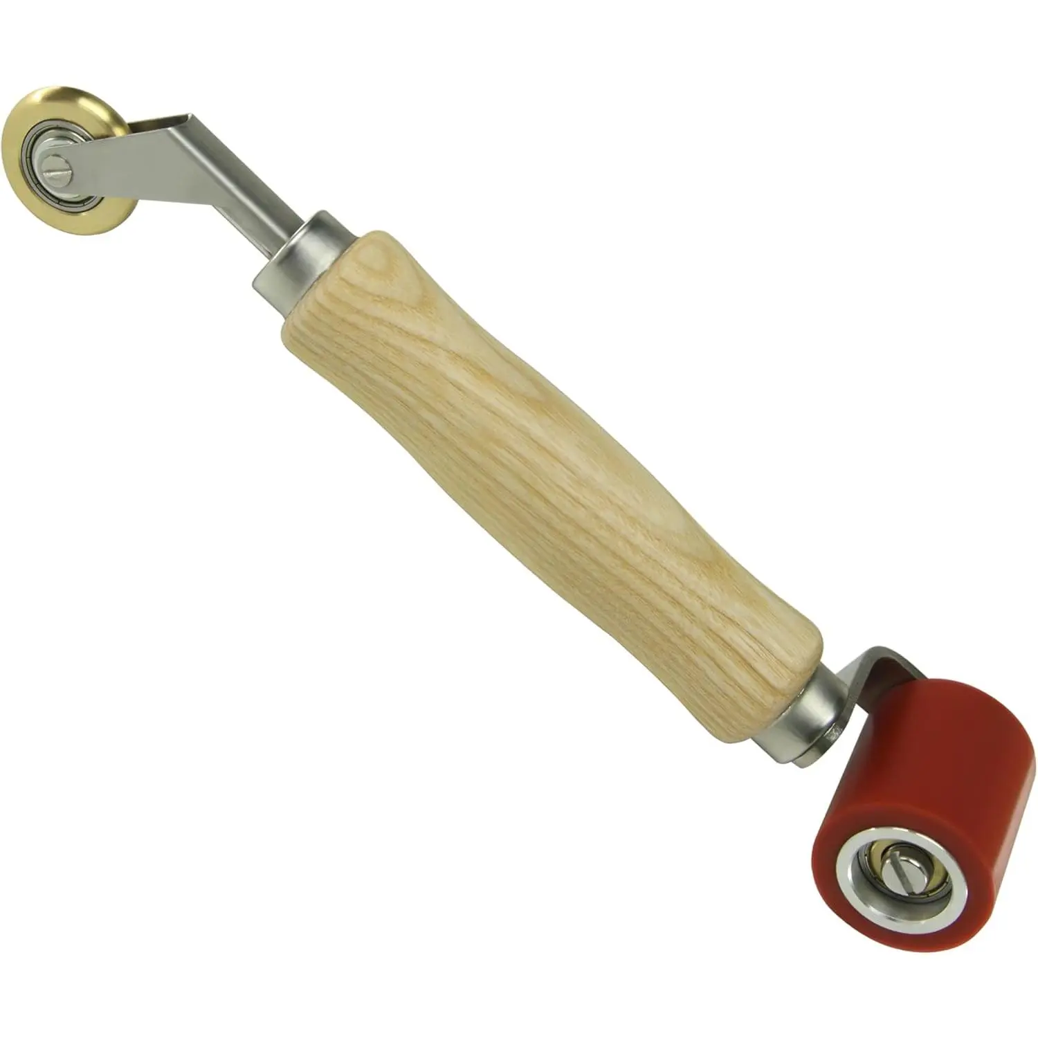 Welding Handheld Roller,Seam Roller,4cm  Seam Roller with 0.6cm Brass Detail Penny Roller, Smoothing Seam Roller Tool for PVC Single Ply Roofing Tape,Sound Deadening, Banner, Wallpaper etc.