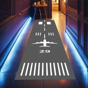 Airplane Pattern Floor Mat, 1 Count Non-slip Soft Floor Carpet, Decorative Area Rug for Home Living Room Bedroom Study Room, Vanity Decor Accessories