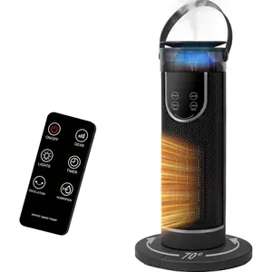 Space Heaters for Indoor Use, Electric Space Heater with Remote, Humidifier, 12H Timer, 3 Modes, Oscillation, Ambiance Light,1500W/750W Portable Heater for Room