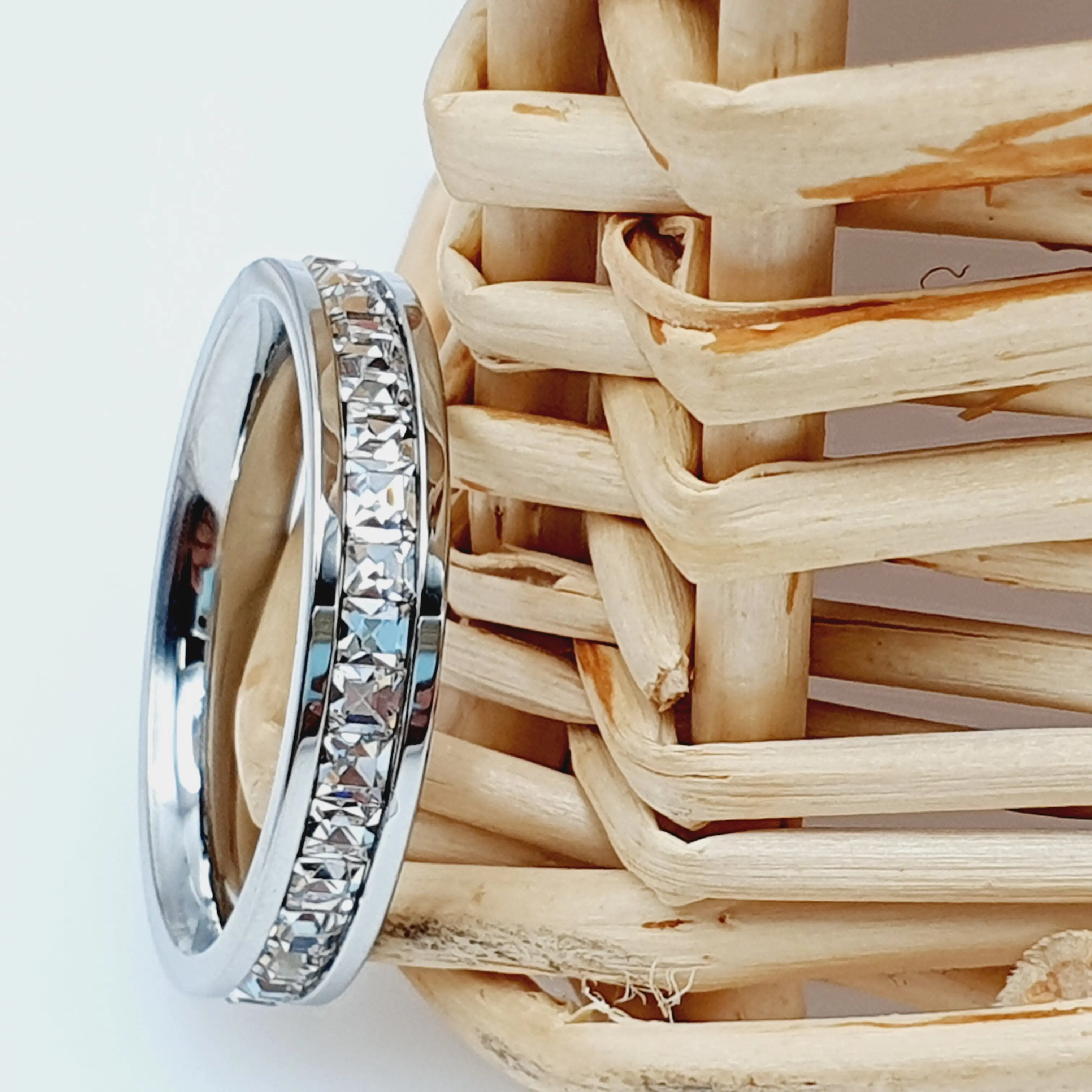 Titanium Wedding Ring with Diamonds - Anniversary, Engagement, and Eternity Band for Women