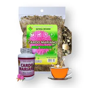 Cardo Mariano Herb Tea & Capsules | Vegan | 100% Pure & Natural Milk Thistle | Loose Tea 4oz (113g) + 60 Capsules (1000 mg Each) - Herbal Dietary Supplement | Extra Forte