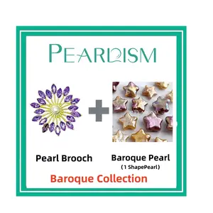 【Adee】Firework Pearl Brooch + Baroque pearl  Collection (Min 1 pc Baroque pearl) [Open in live as gift]｜Freshwater Baroque Pearl