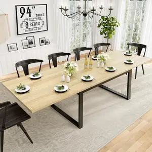 Large Dining Table for 8 - to 10 Person 94In Long Expandable Dinning Kitchen Room Tables for 6 or 8-10 People Seater Extendable Modern Dinner Table Mesas De Comedor Rectangular Square Desk