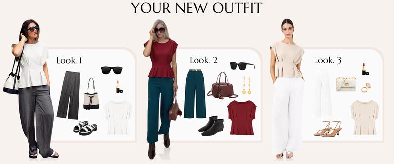 Cicy Bell Womens Peplum Tops Summer Babydoll Cap Sleeve T-Shirts Dressy Casual Crew Neck Pleated Blouses for Business Wear & Summer Outings