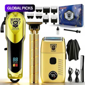 Professional Cordless Electric Hair Clipper Set, 1 Set LCD Display Electric Hair Trimmer and Accessories, Hair Trimmer for Barbershop and Home Use, Cordless Rechargeable Clippers, Hair Clippers #GLOBAL PICKS