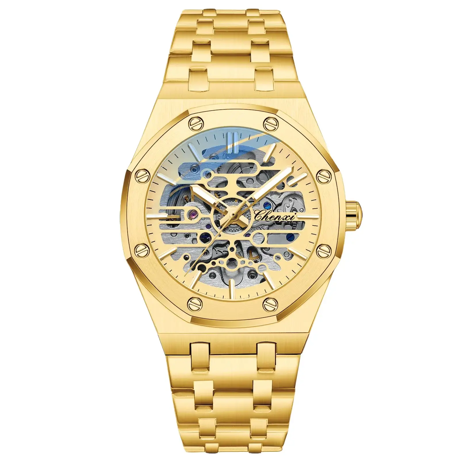S-CHENXI-cx8848 Men’s Automatic Mechanical Watch Skeleton Dial Fashion Wristwatch