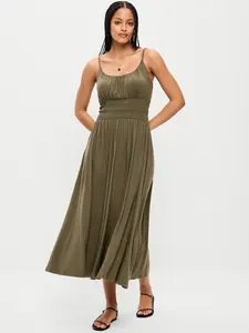 Old Navy Women's Fit & Flare Jersey Smocked-Waist Midi Dress