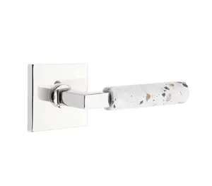 Emtek 5110.TAUS14.MRGN.LH Select Passage , Square Rosette , T-Bar Stem , Green Marble Handle , LH