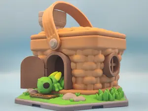 3D Printed Grasshopper Picnic Basket House – Cute Insect Cottage Decor