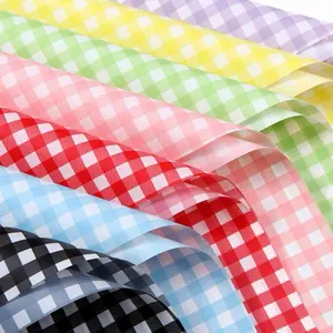 Plaid design korean floral wrapping paper Waterproof paper for flower arrangements