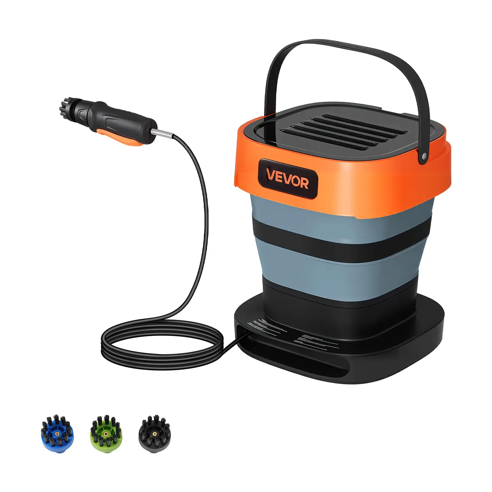 VEVOR Rechargeable Portable Cordless Pressure Washer with 2.64 Gal Tank, 109 Max PSI Foldable Design, 3 Nozzles, Magnetic Sponge Brush, Soft Bristle Brush, 78.7 in Hose, Pressure Washer Attachment for Bike Cleaning, Patio, Rechargeable Pressure Washer