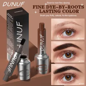 Air Cushion Matte Wild Eyebrow Tint, Fine Hair-by-Hair Coloring Brow Gel, Waterproof & Sweat-Proof Long-Lasting Smudge-Proof Eyebrow Pencil, Natural Matte Brow Finish, Easy for Beginners, Creates 3D Wild Brows