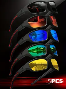 Men's Gradient Color Trendy Fashion Sunglasses, Wraparound Style, Unisex, Perfect for Vacation, Party, Street Photography, Gift, Cycling, Driving